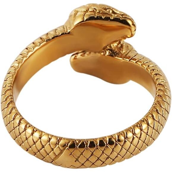 Retro Gothic Snake Ring – Unisex Stainless Steel Animal Jewelry - Picture 4 of 7